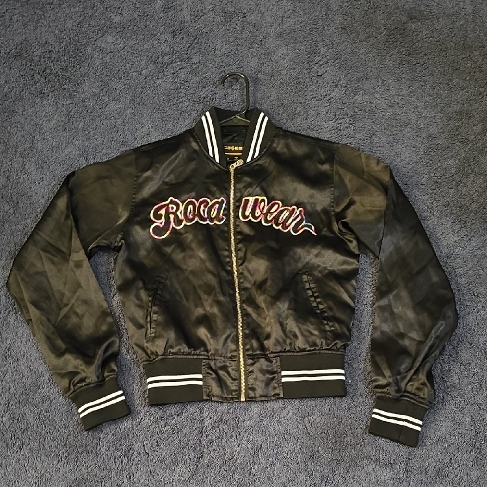 Black Roca Wear Bomber Jacket